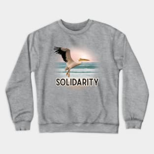 Solidarity Pelican Flying Over the Sea Crewneck Sweatshirt